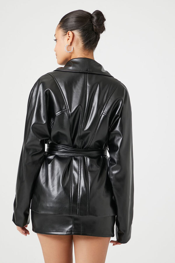 Forever 21 Faux Leather Wrap Jacket