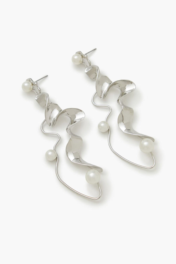 Forever 21 Faux Pearl Abstract Drop Earrings