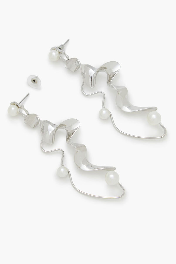 Forever 21 Faux Pearl Abstract Drop Earrings