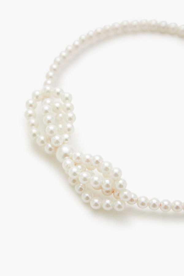 Forever 21 Faux Pearl Bow Headband