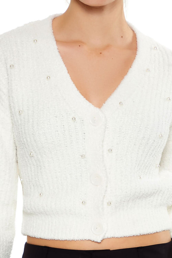 Forever 21 Faux Pearl Cardigan Sweater