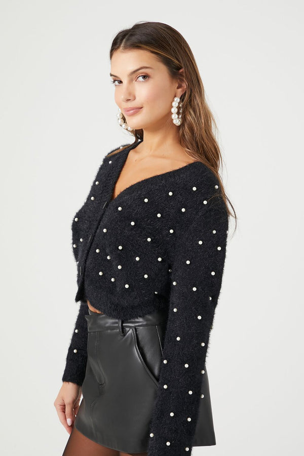 Forever 21 Faux Pearl Cardigan Sweater