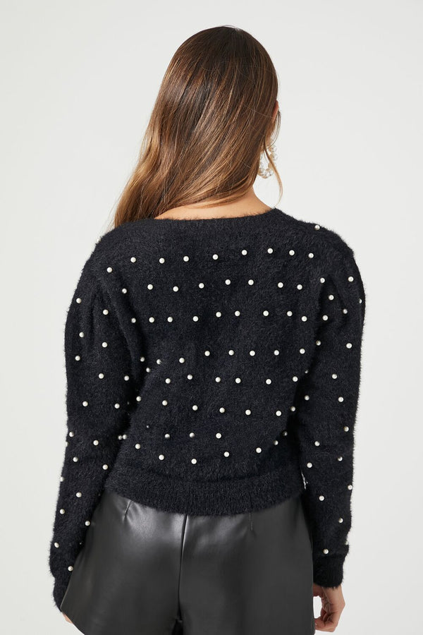 Forever 21 Faux Pearl Cardigan Sweater
