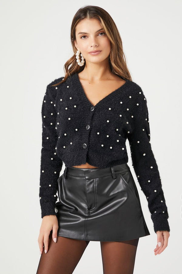 forever 21 Faux Pearl Cardigan Sweater