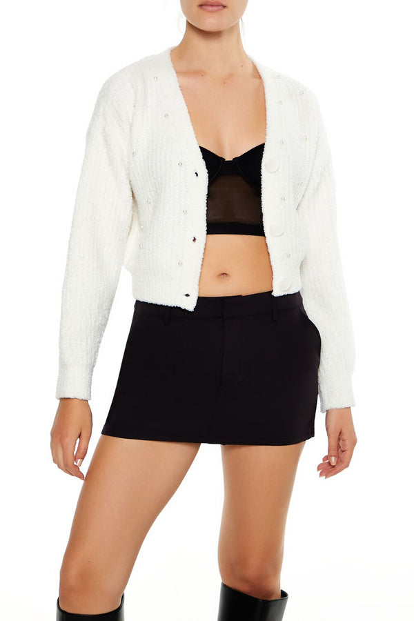 forever 21 Faux Pearl Cardigan Sweater