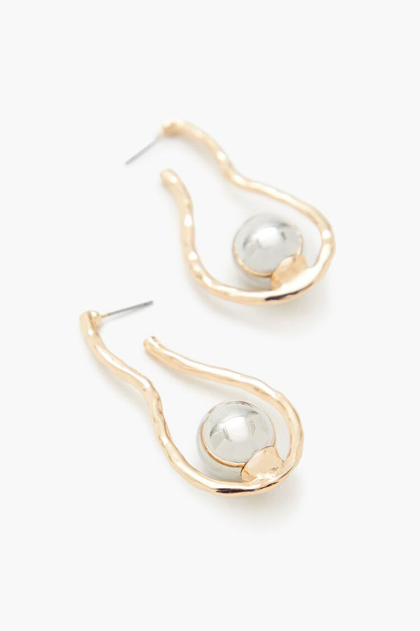 Forever 21 Faux Pearl Geo Drop Earrings
