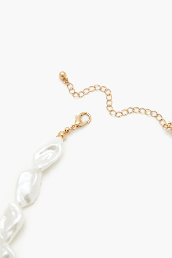 Forever 21 Faux Pearl Heart Charm Necklace