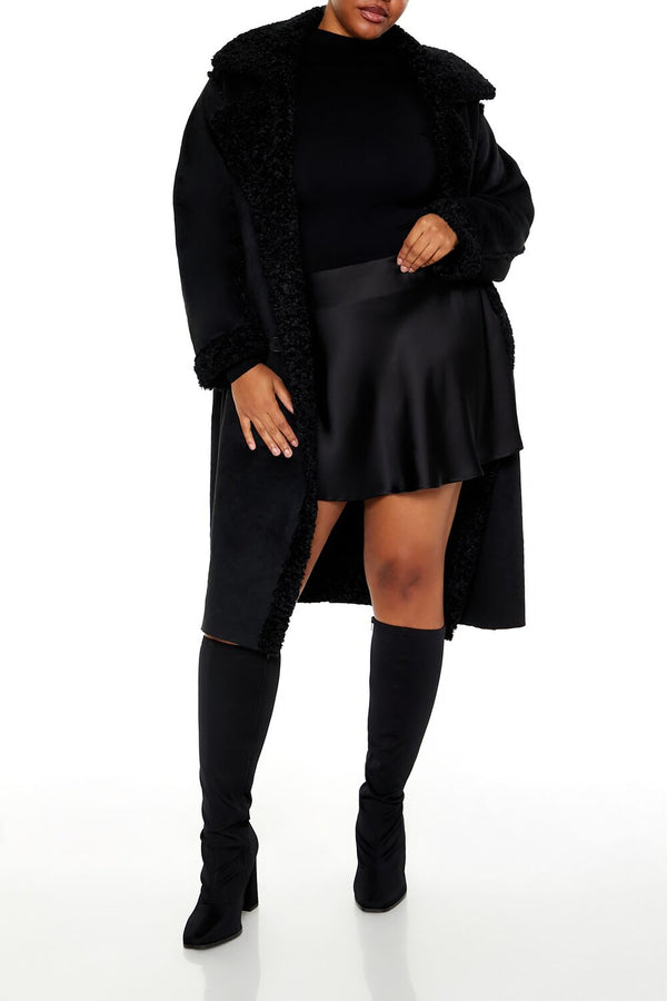 forever 21 Faux Shearling & Suede Coat