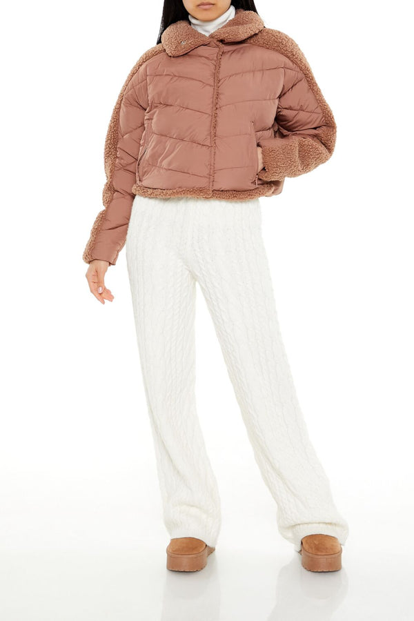 Forever 21 Faux Shearling-Trim Puffer Jacket