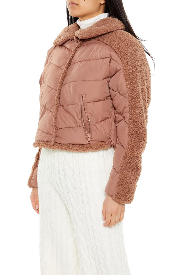 Forever 21 Faux Shearling-Trim Puffer Jacket