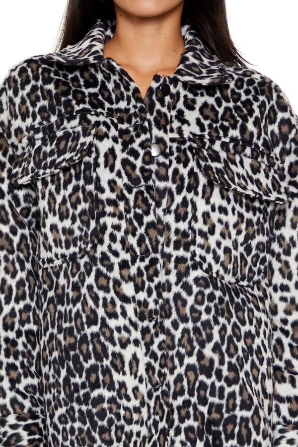 Forever 21 Faux Suede Leopard Print Shacket