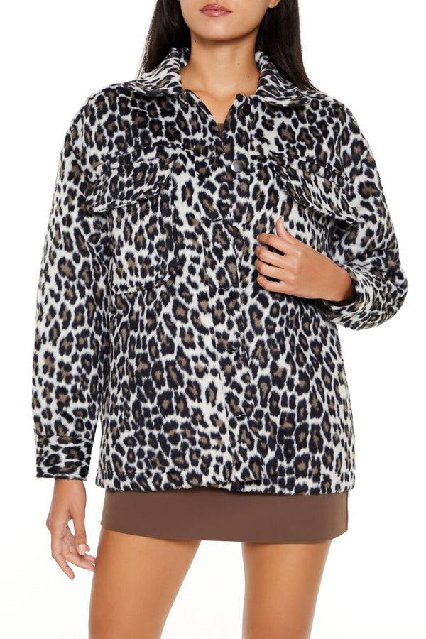 forever 21 Faux Suede Leopard Print Shacket