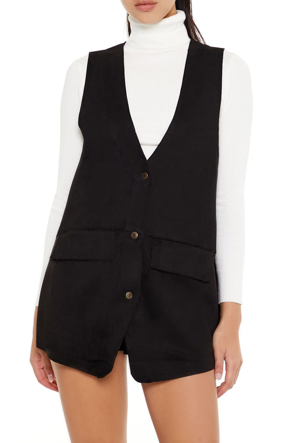 forever 21 Faux Suede Longline Vest