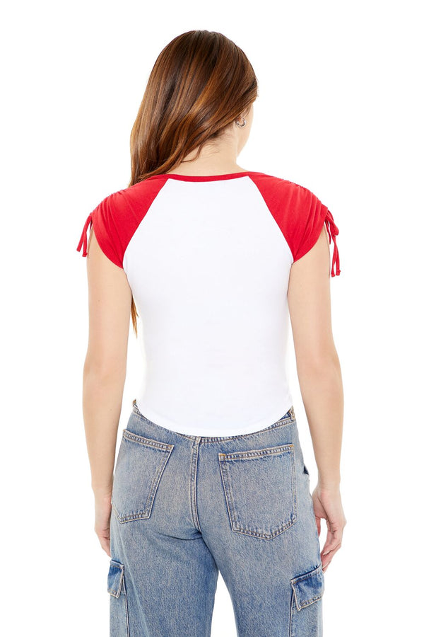 Forever 21 Feel The Power Graphic Raglan Tee