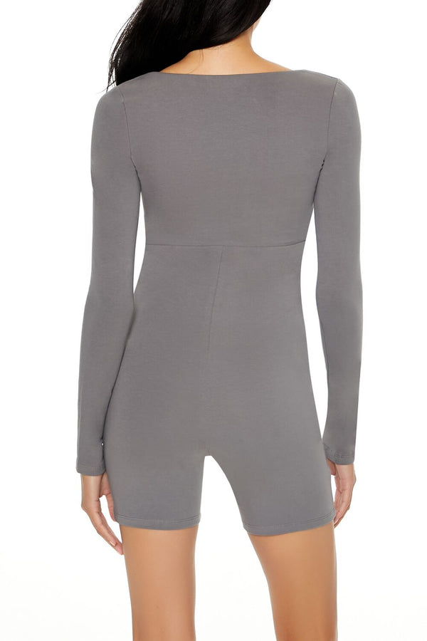 Forever 21 Fitted Long-Sleeve Romper