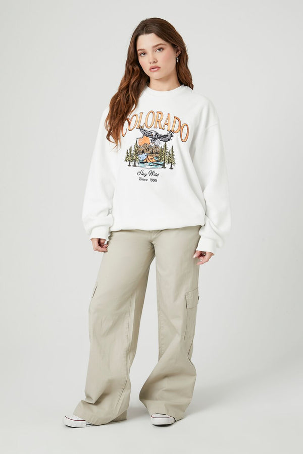 Forever 21 Fleece Colorado Graphic Pullover