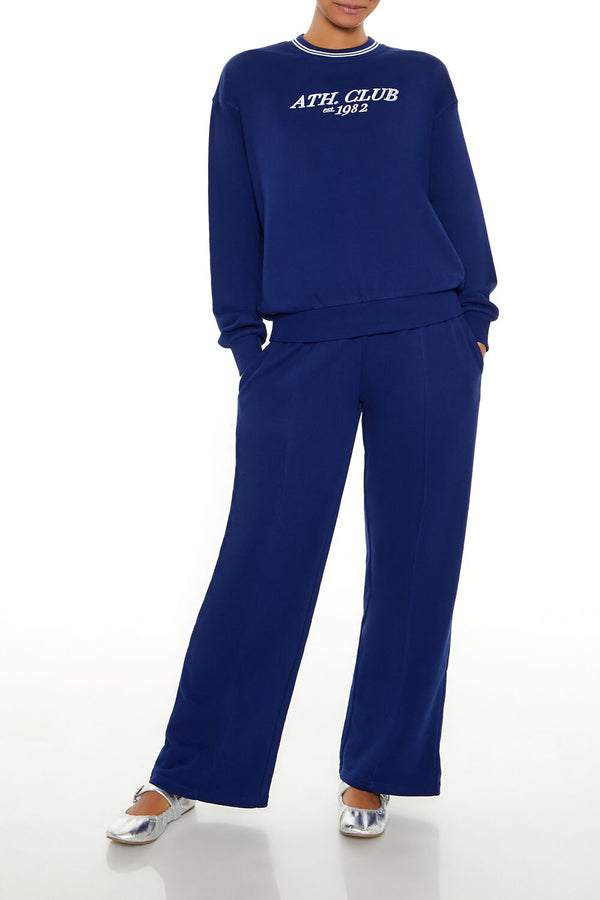 Forever 21 Fleece Varsity-Striped Pullover