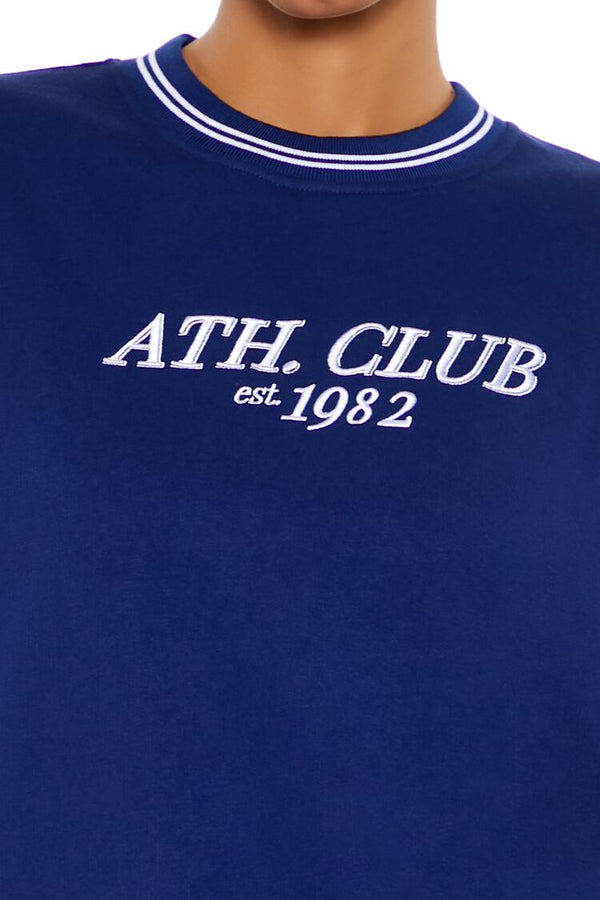 Forever 21 Fleece Varsity-Striped Pullover