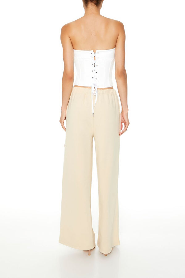 Forever 21 Fleece Wide-Leg Utility Pants