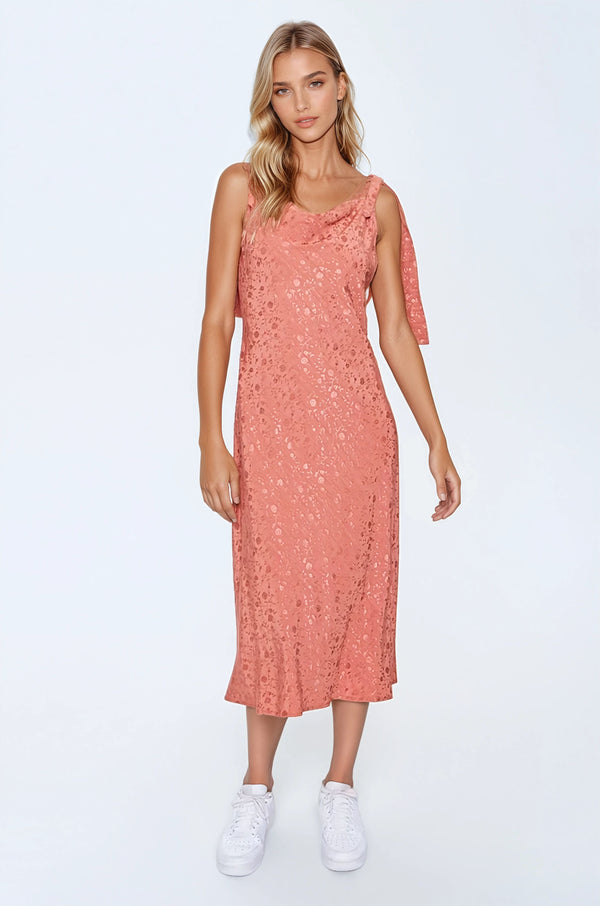Forever 21 Floral Cowl Neck Midi Dress