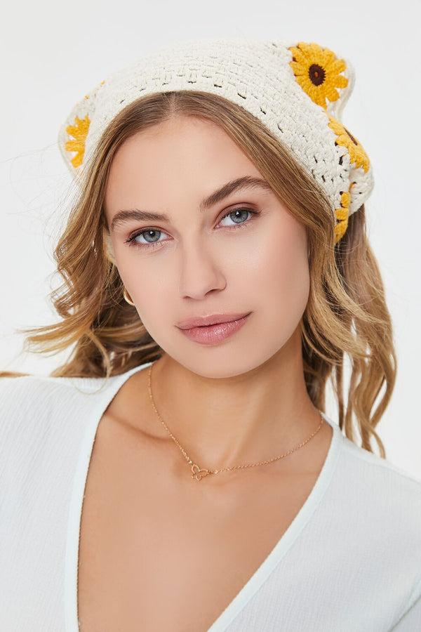 Forever 21 Floral Crochet Headwrap