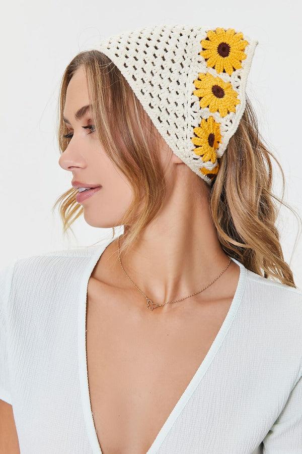 Forever 21 Floral Crochet Headwrap
