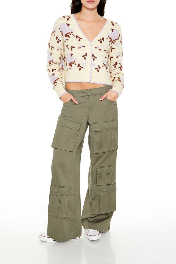 Forever 21 Floral Print Cardigan Sweater