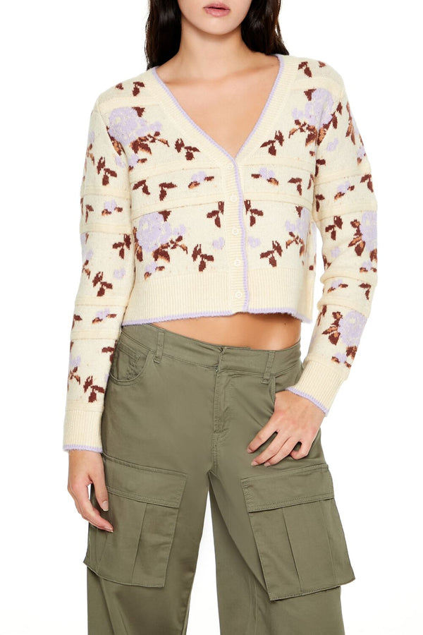forever 21 Floral Print Cardigan Sweater