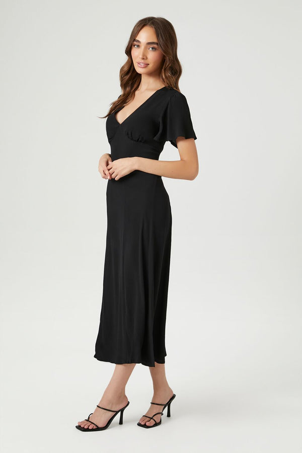 Forever 21 Flounce-Sleeve Midi Dress