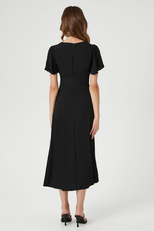 Forever 21 Flounce-Sleeve Midi Dress