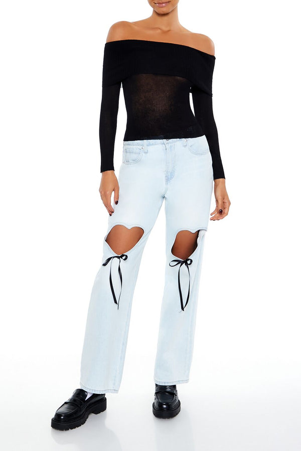 Forever 21 Foldover Off-the-Shoulder Sweater