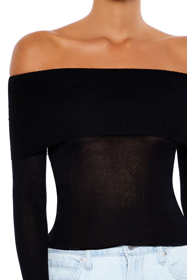 Forever 21 Foldover Off-the-Shoulder Sweater