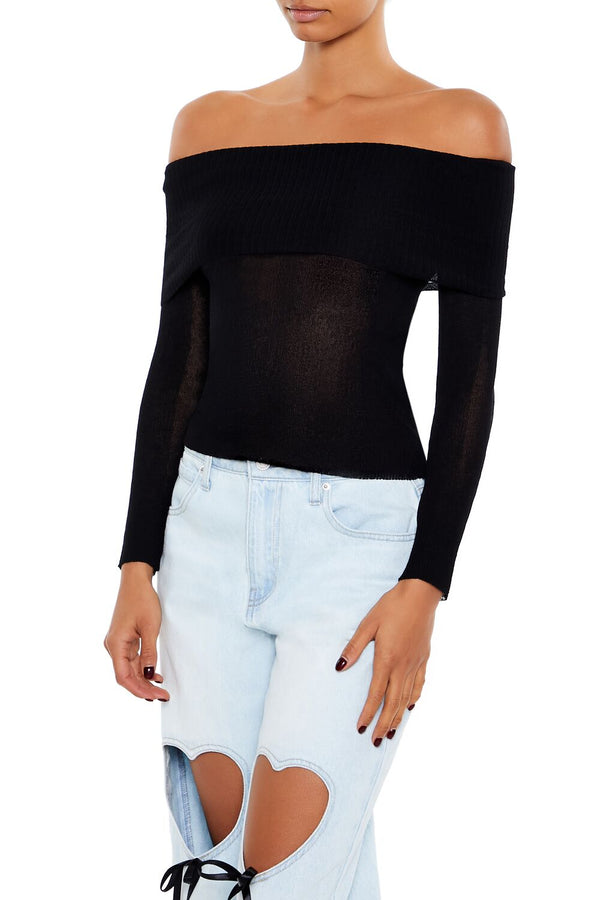 Forever 21 Foldover Off-the-Shoulder Sweater