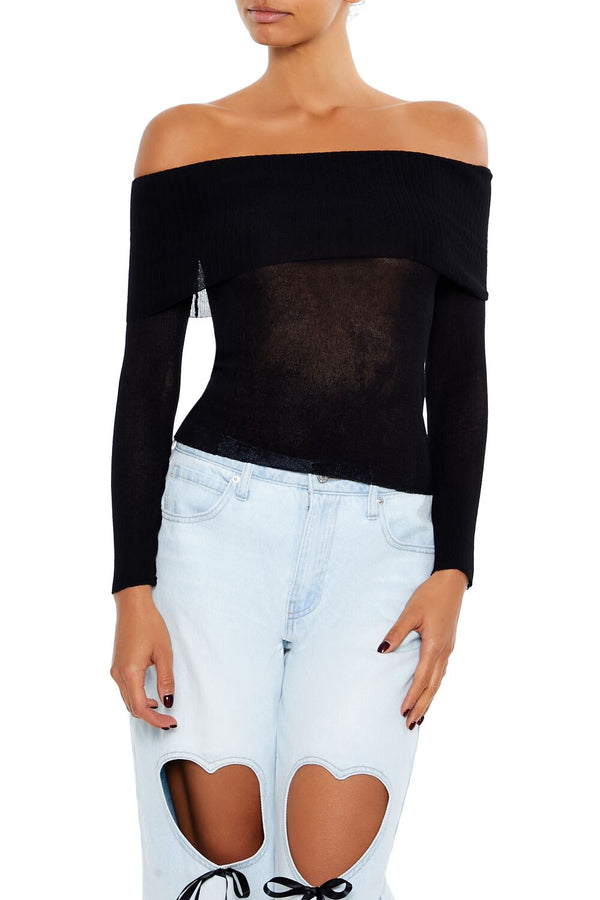 forever 21 Foldover Off-the-Shoulder Sweater