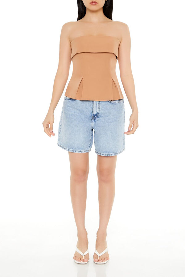 Forever 21 Foldover Strapless Top