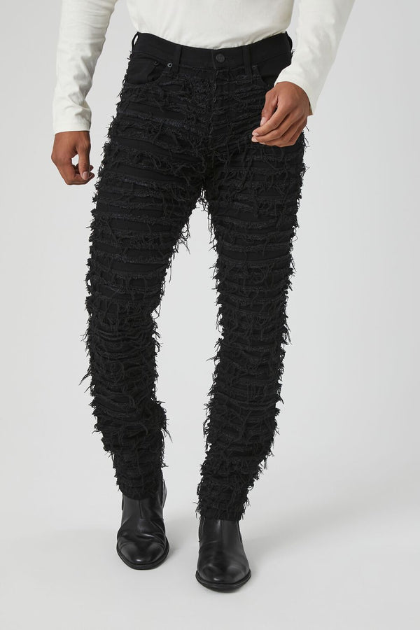 Forever 21 Frayed Stretch-Denim Skinny Jeans
