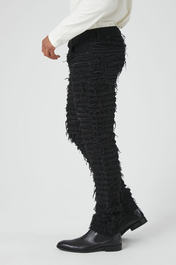 Forever 21 Frayed Stretch-Denim Skinny Jeans