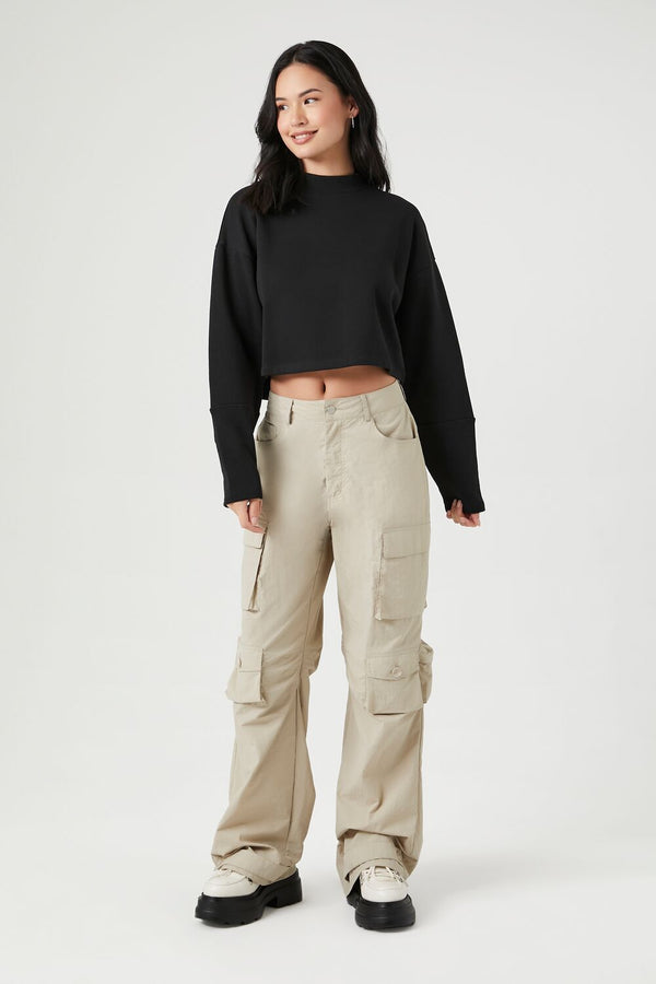 Forever 21 French Terry Cropped Pullover