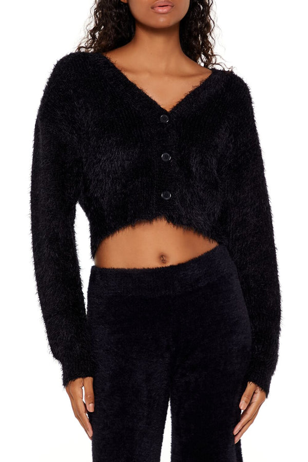 forever 21 Fuzzy Knit Cardigan Sweater
