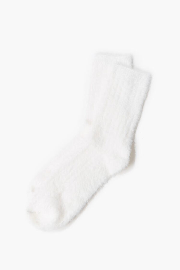 Forever 21 Fuzzy Knit Crew Socks