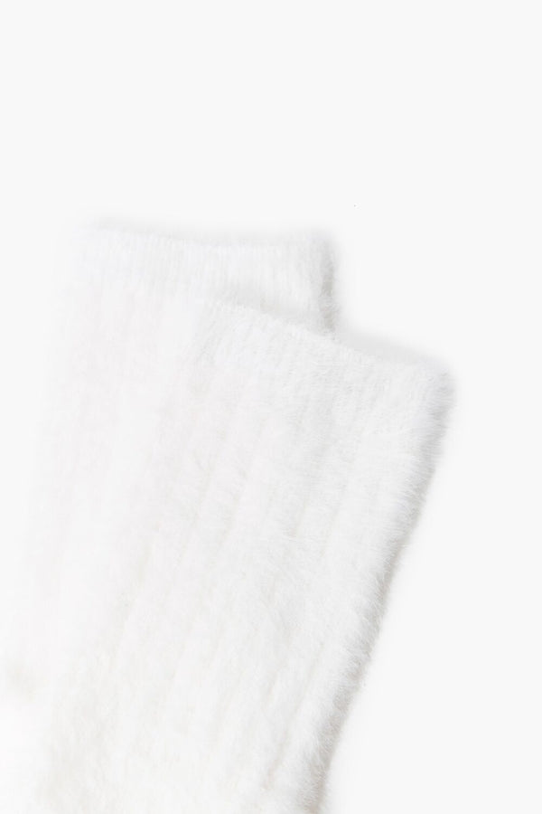Forever 21 Fuzzy Knit Crew Socks