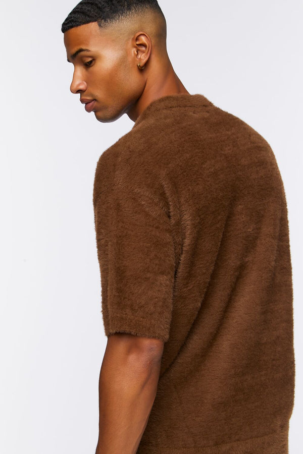 Forever 21 Fuzzy Knit Polo Shirt