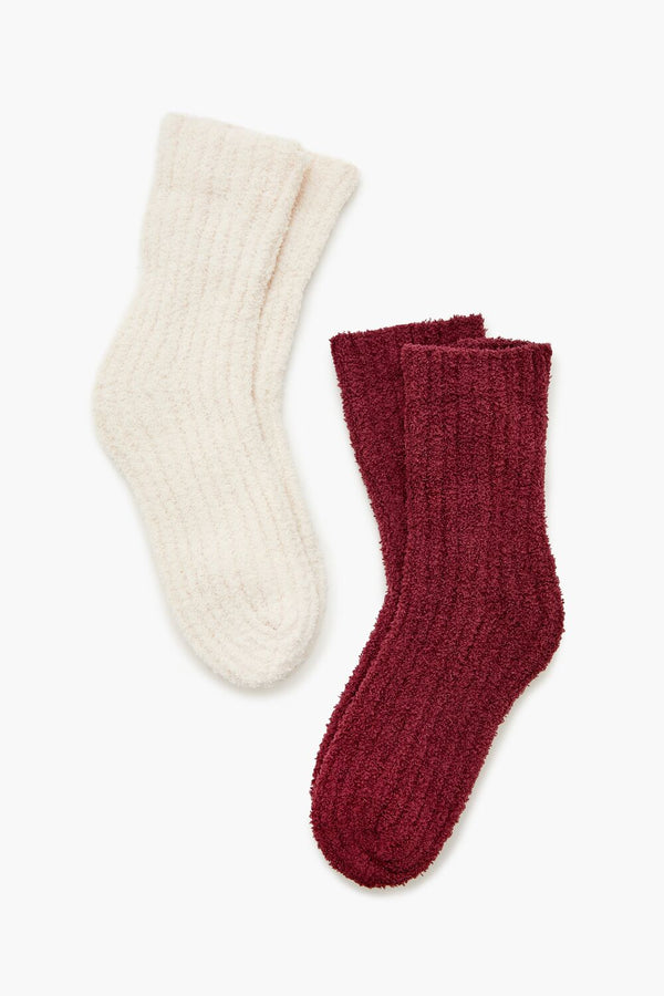 Forever 21 Fuzzy Ribbed Knit Crew Socks - 2 Pack