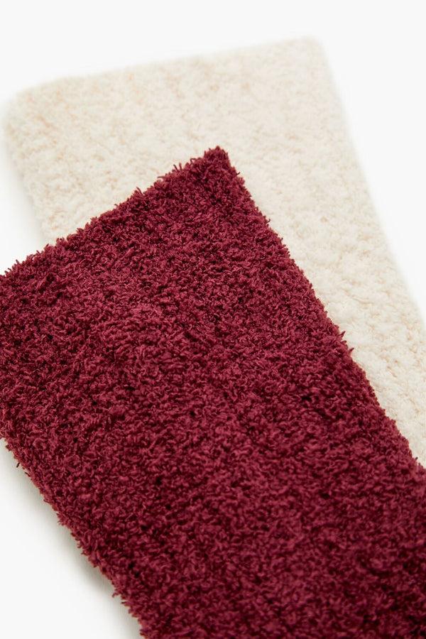 Forever 21 Fuzzy Ribbed Knit Crew Socks - 2 Pack