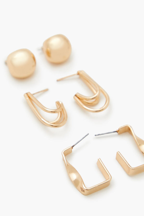 Forever 21 Geo Hoop Earring Set