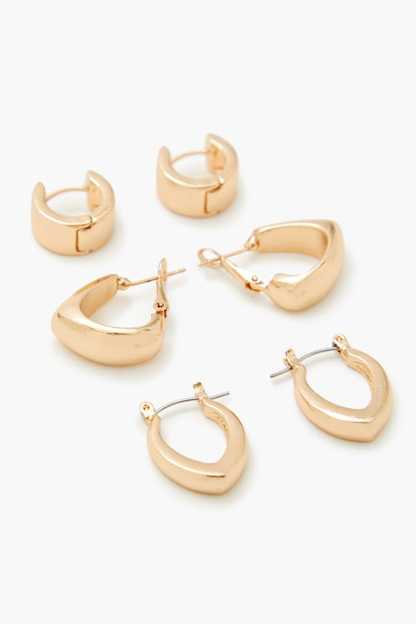 Forever 21 Geo Hoop Earring Set