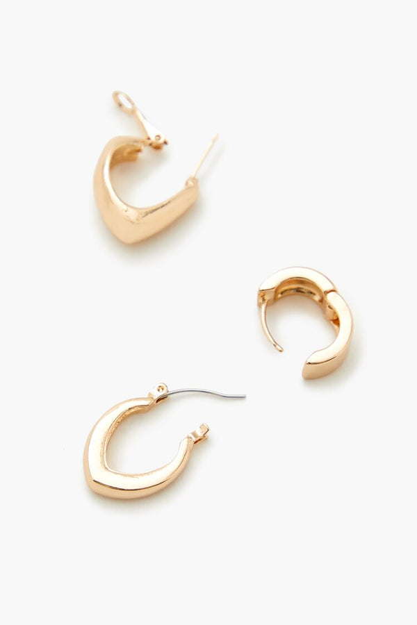 Forever 21 Geo Hoop Earring Set