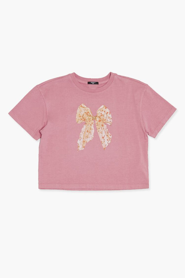 forever 21 Girls Bow Graphic Tee (Kids)