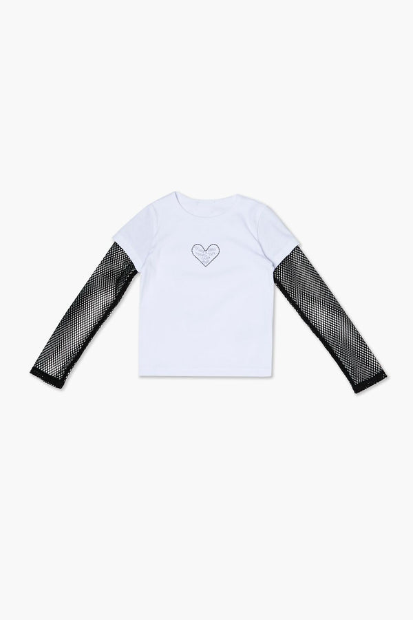 forever 21 Girls Heart Graphic Combo Tee (Kids)