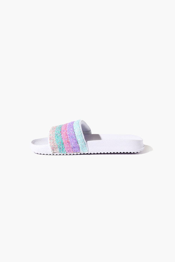 Forever 21 Girls Striped Sequin Slides (Kids)